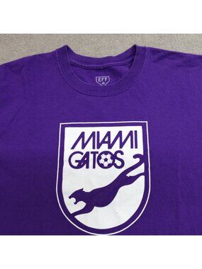 Ebbets Field Flannels Shirt Large Purple Miami Gatos